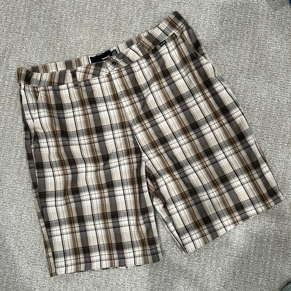 Hurley men’s casual shorts plaid size 36